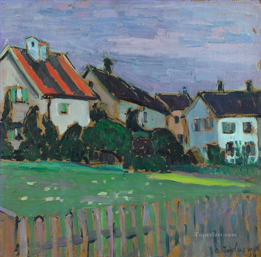 HOUSES WITH FRONT GARDENS Alexej von Jawlensky Oil Paintings